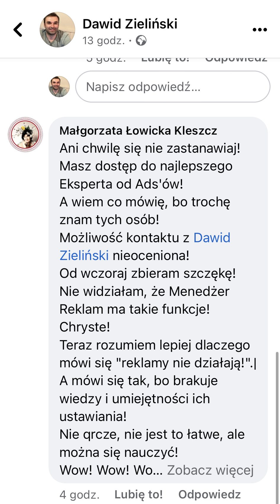 Opinia Małgorzaty Łowickiej-Kleszcz