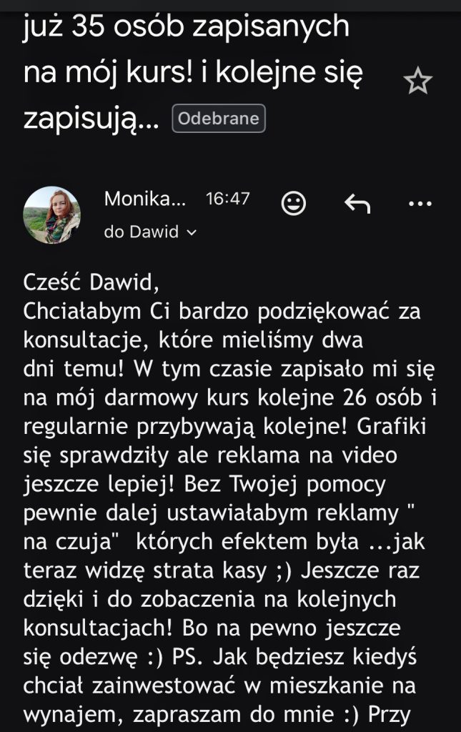 Opinia klientki